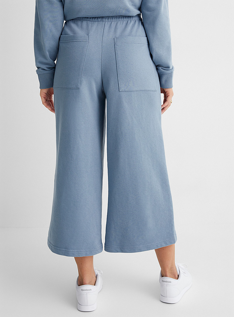 Drykorn Baby Blue Quiet wide-legged, cropped, terry pants for women