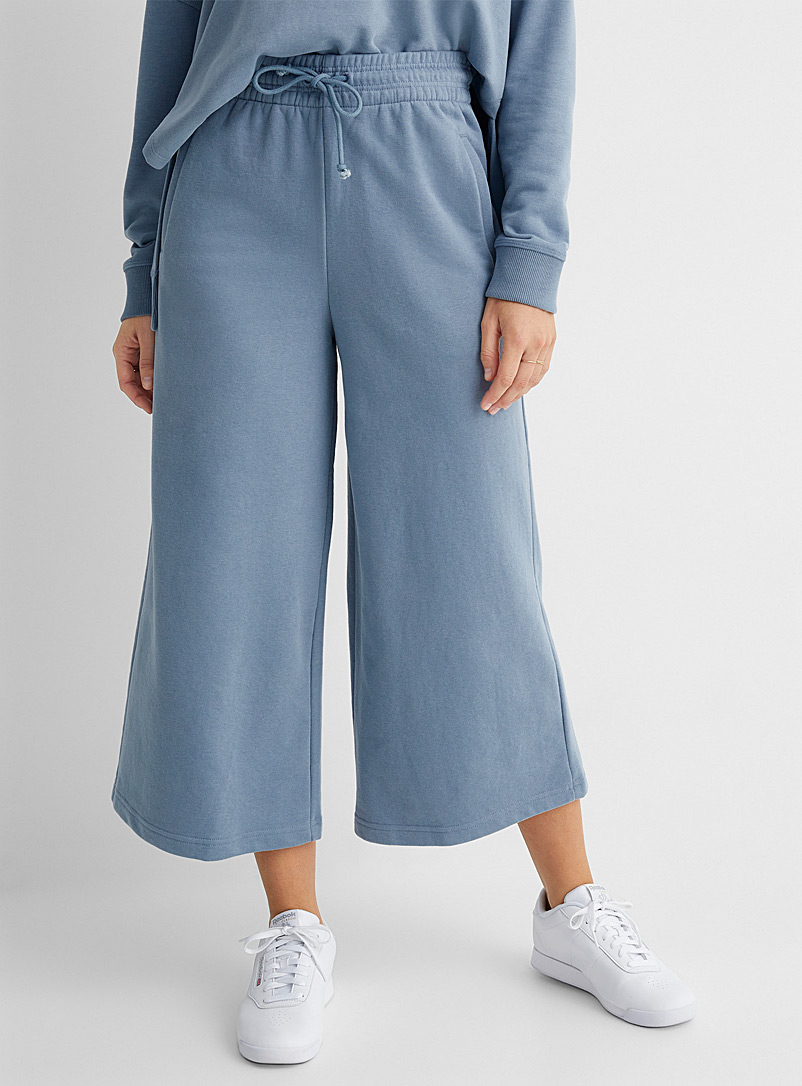 Drykorn Baby Blue Quiet wide-legged, cropped, terry pants for women