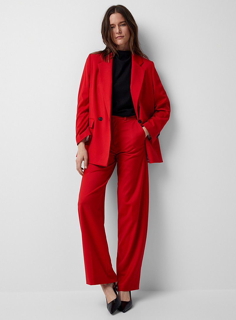 Drykorn: Le pantalon droit rouge vif Desk Rouge pour femme