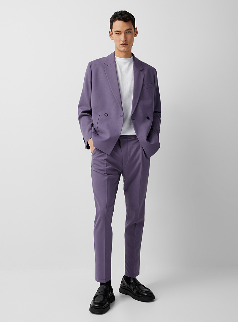 Drykorn: Le pantalon à plis lilas Coupe étroite Mauve pour homme