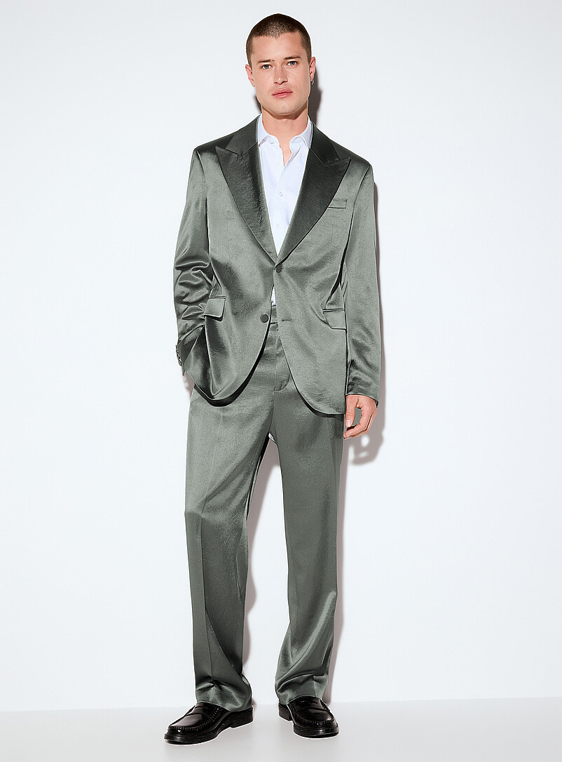 Drykorn Green Jacato sage satiny jacket for men