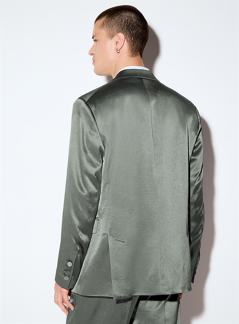 Drykorn Green Jacato sage satiny jacket for men