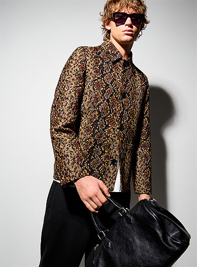 Drykorn Assorted Pixelated reptile jacquard overshirt for men