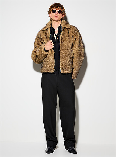 Drykorn Brown Faux-fur jacket for men