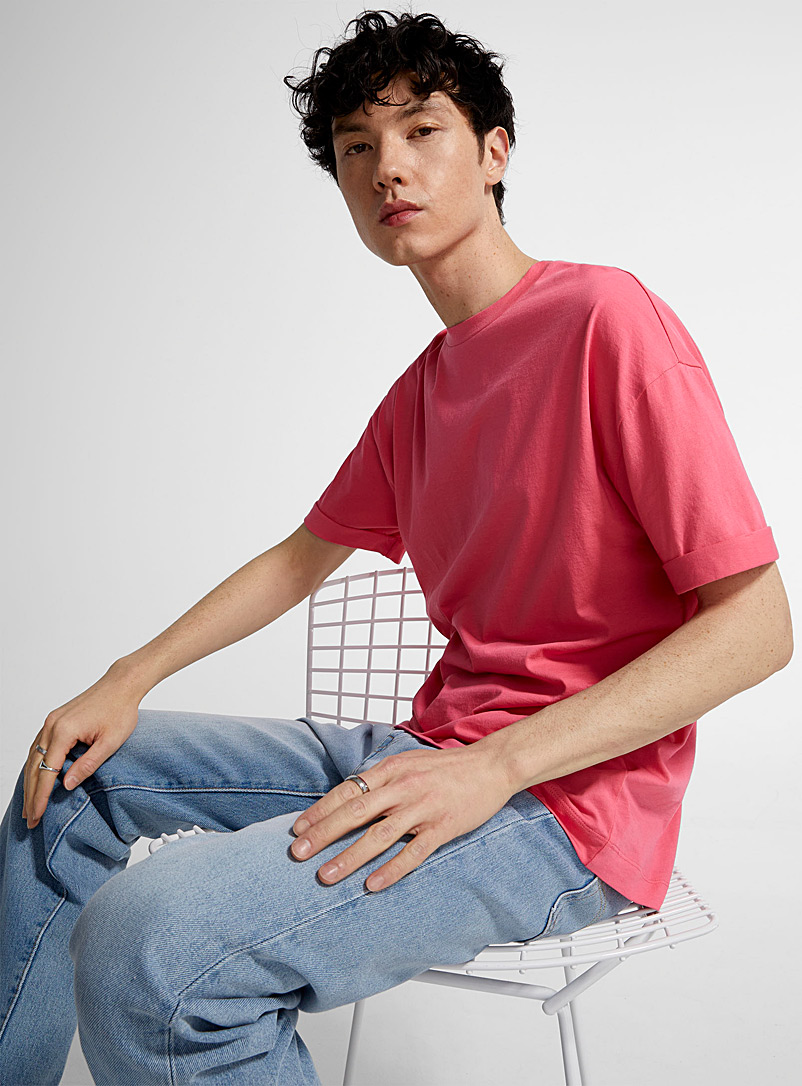 Horizontaal Geestelijk beheerder Pure cotton bright pink T-shirt | Drykorn | Shop Men's Short Sleeve & 3/4  Sleeve T-Shirts | Simons