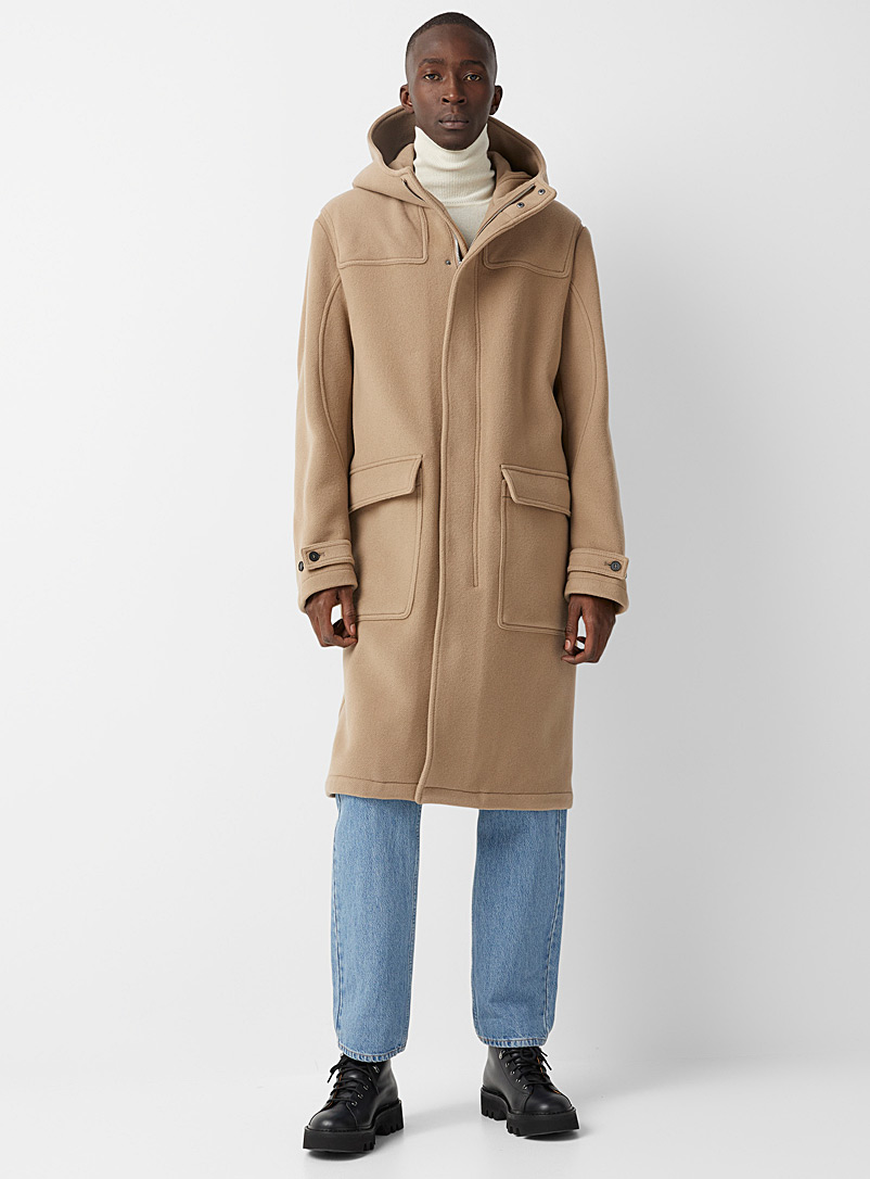 Drykorn Brown Lorino hooded coat for men