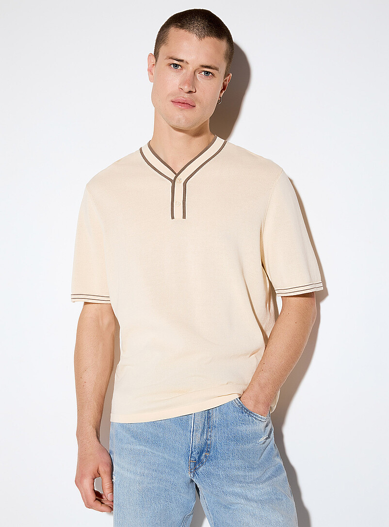 Henley V-Neck Sweater
