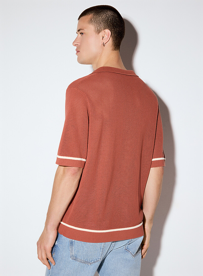 Flaviro pointelle knit camp shirt product image 3