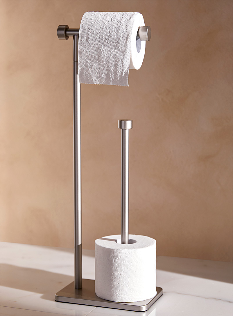 Umbra Assorted Silver toilet paper holder with reserve