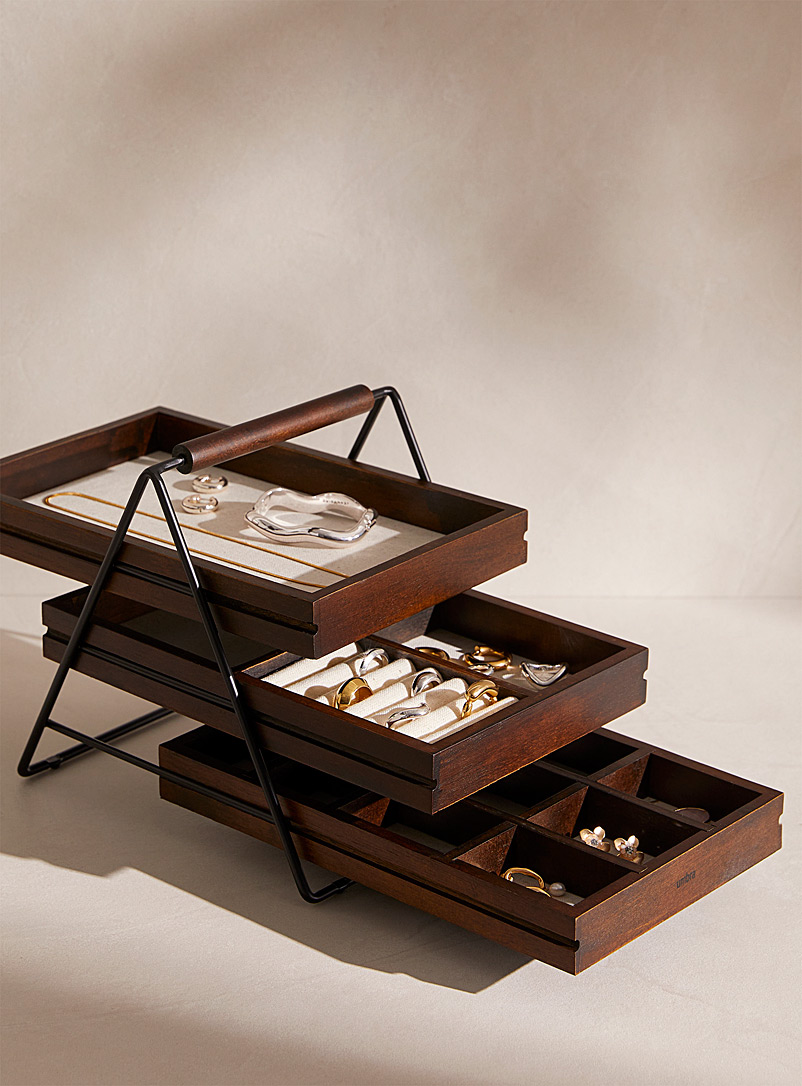 Umbra Assorted Three-level wooden jewelry tray