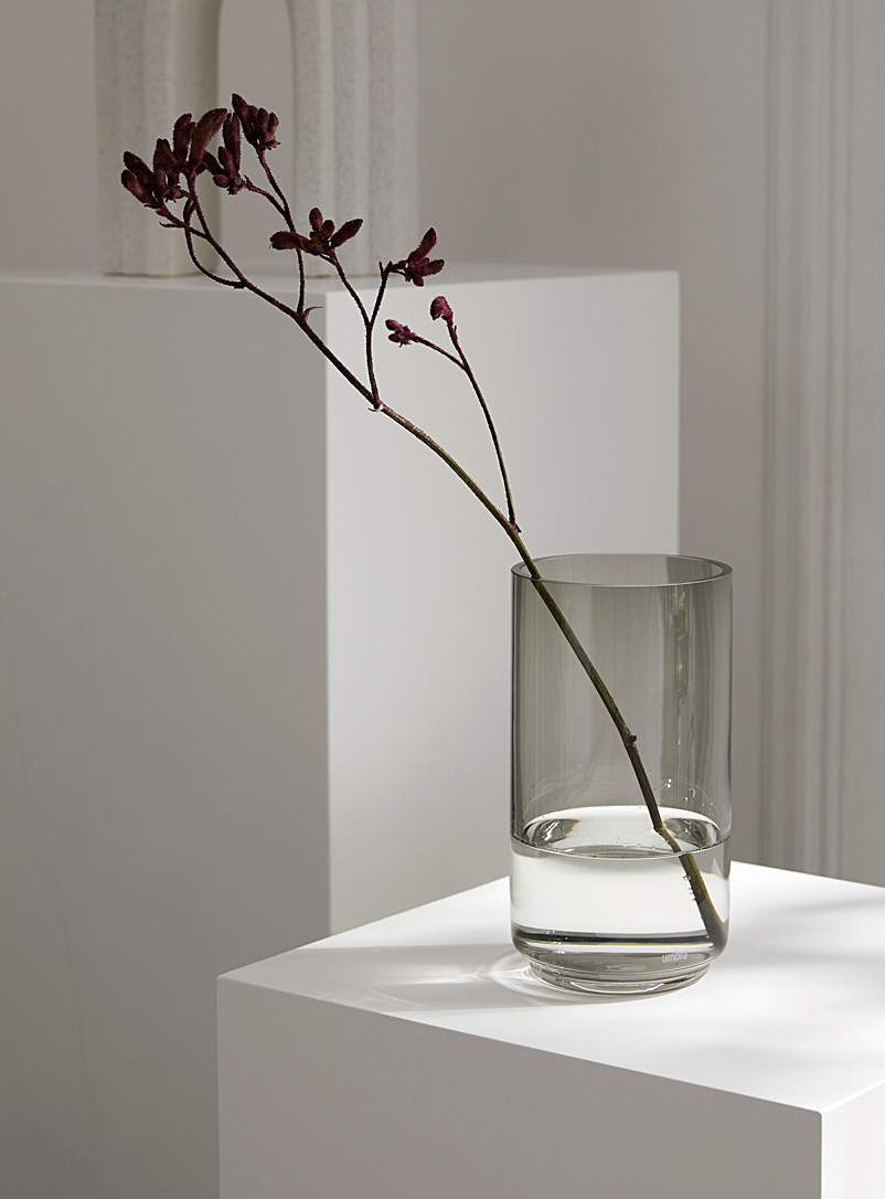 Umbra Charcoal Grey tinted glass vase