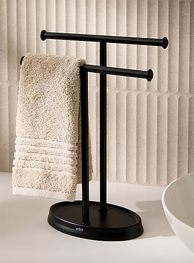 Black double towel rack