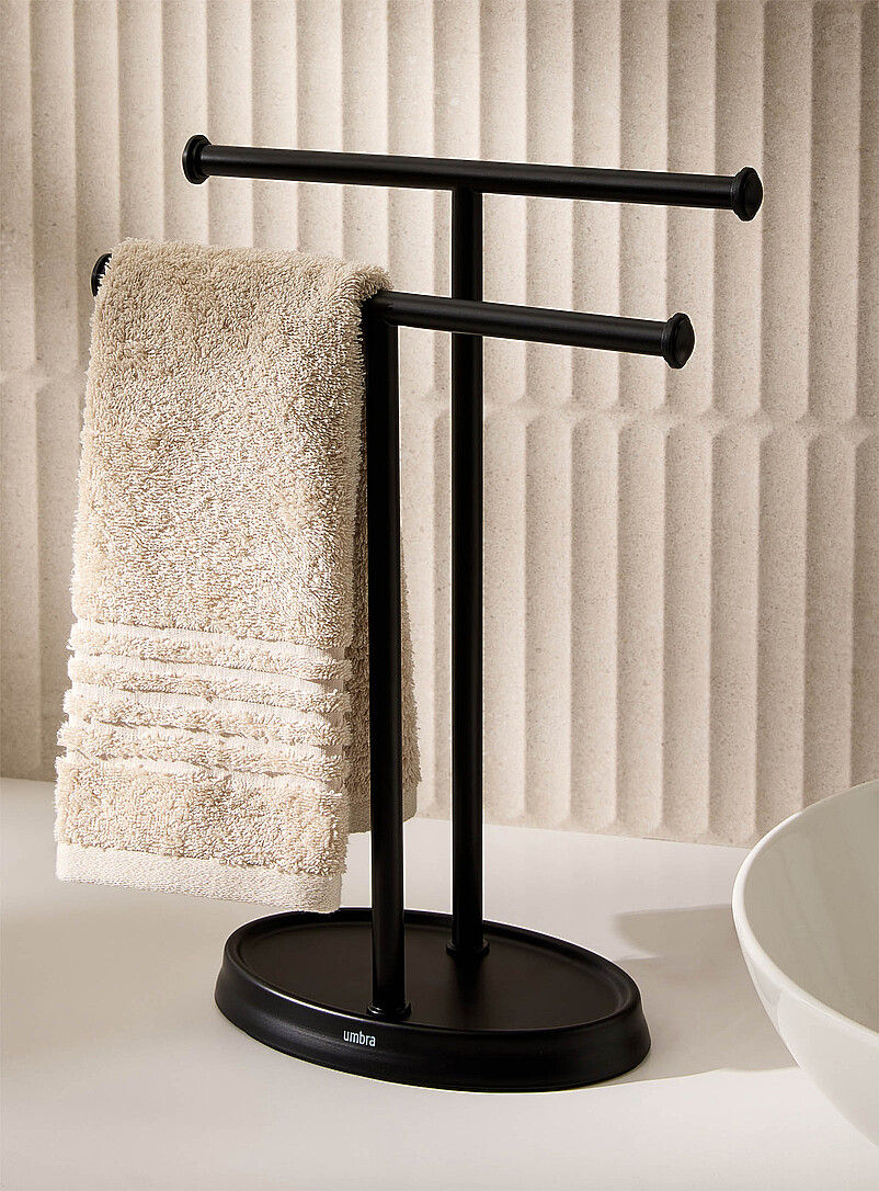 Black double towel rack product image (primary)