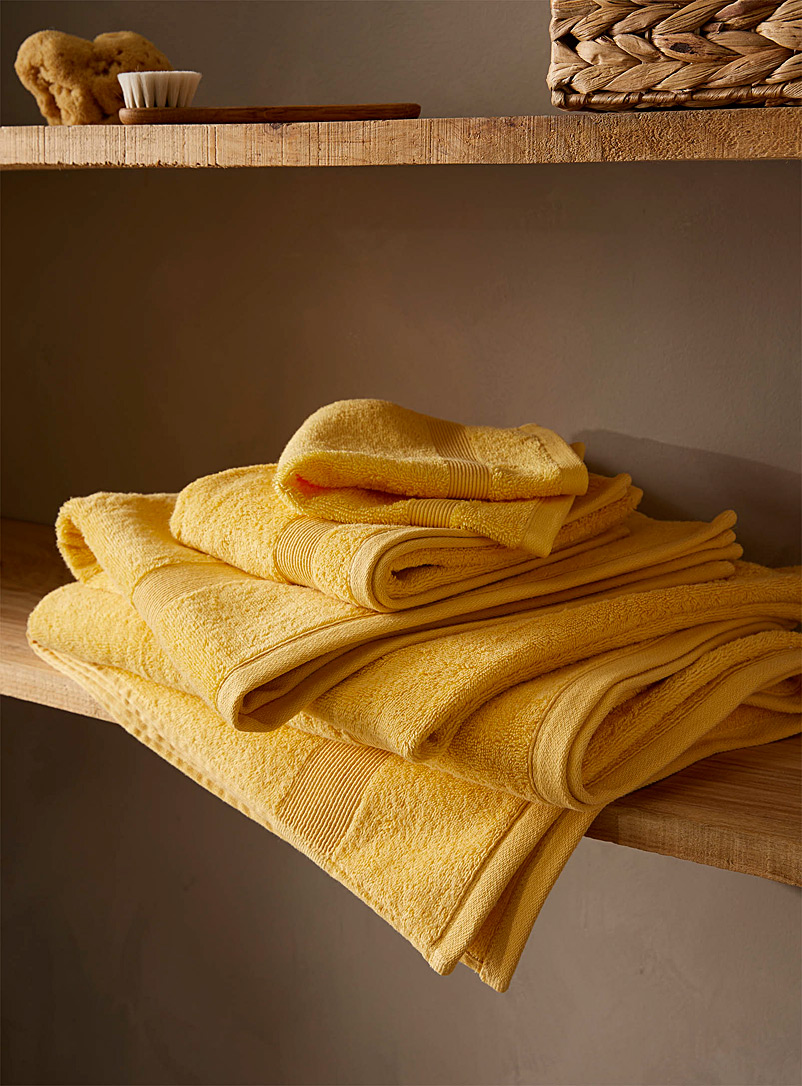 Simons Maison Light Yellow Braided border Turkish cotton towels