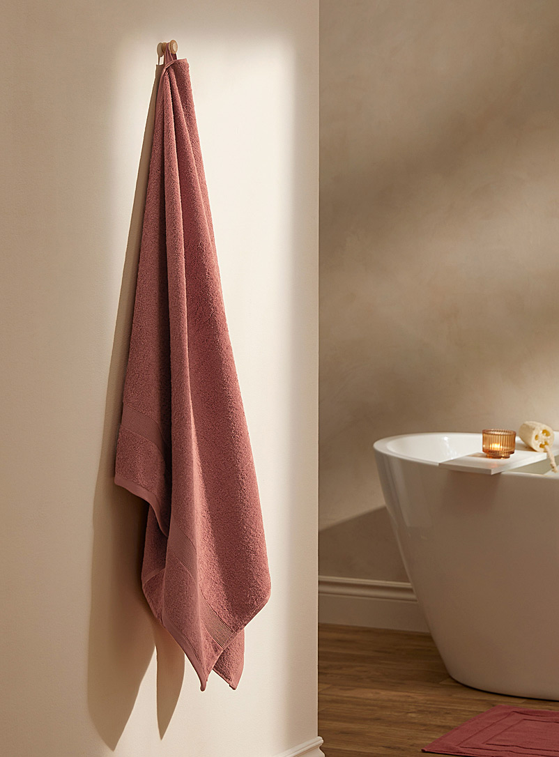 Simons Maison: Le drap de bain coton turc bordure rainurée Rose moyen
