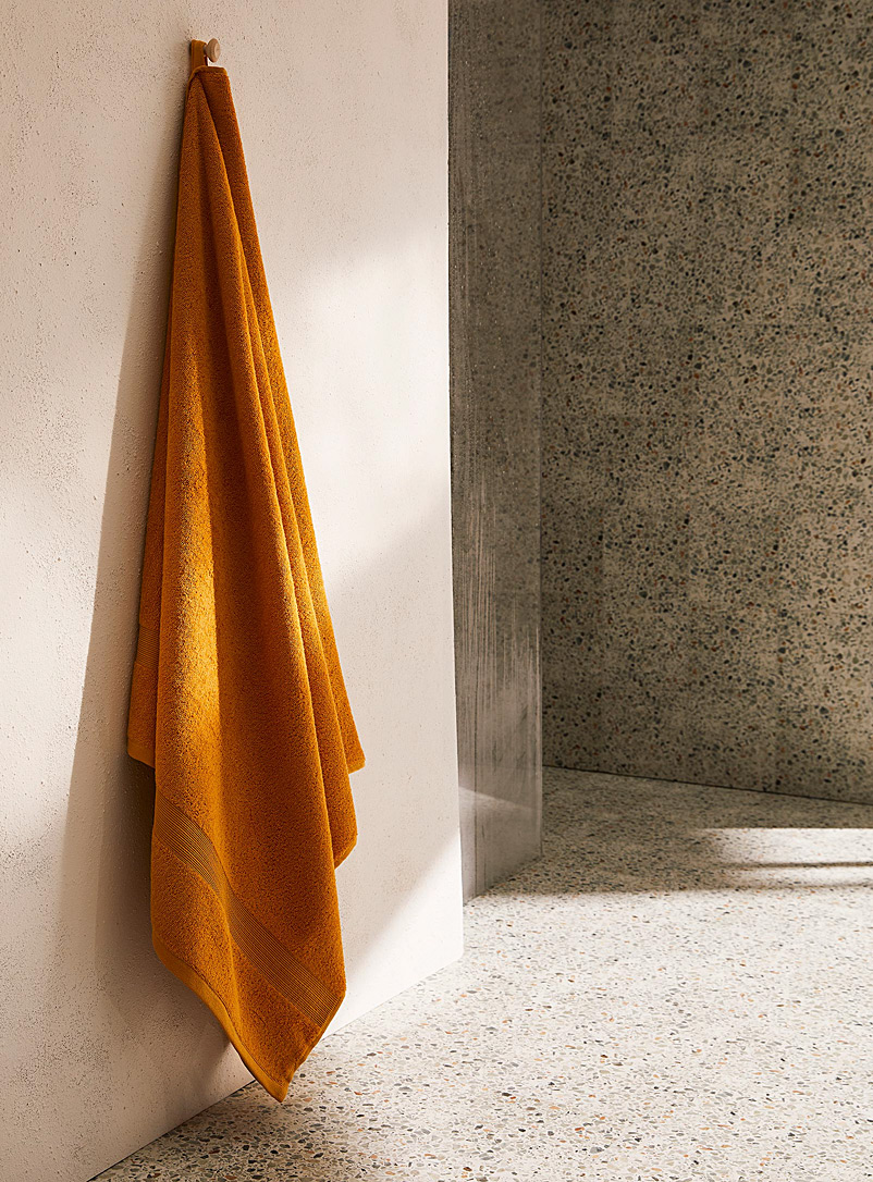 Simons Maison: Le drap de bain coton turc bordure rainurée Jaune moyen
