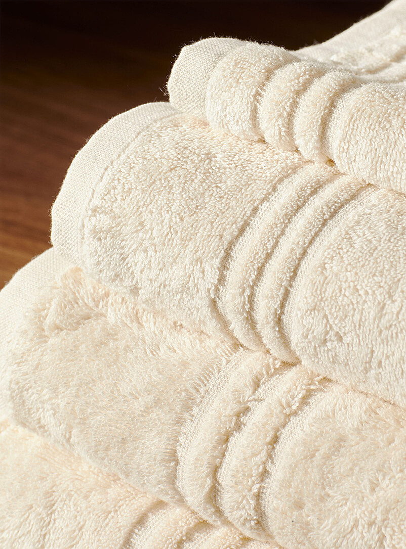 Simons Maison: Les serviettes coton turc biologique Souples et r&eacute;sistantes, s&egrave;chent rapidement Blanc