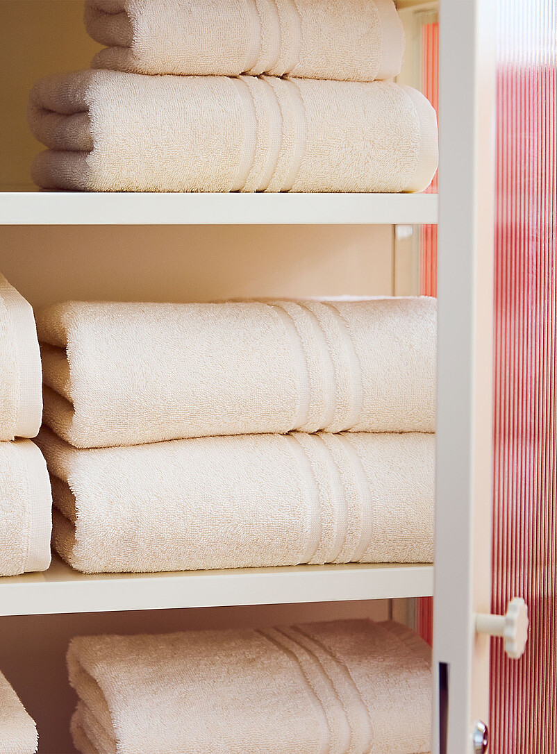 Simons Maison: Les serviettes coton turc biologique Souples et r&eacute;sistantes, s&egrave;chent rapidement Blanc