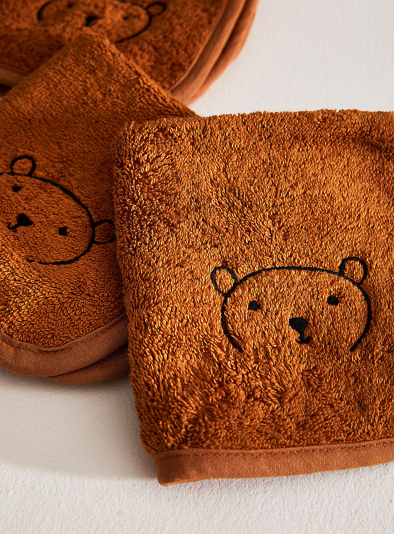 Simons Maison Brown Adorable companion washcloths Kids - Set of 3