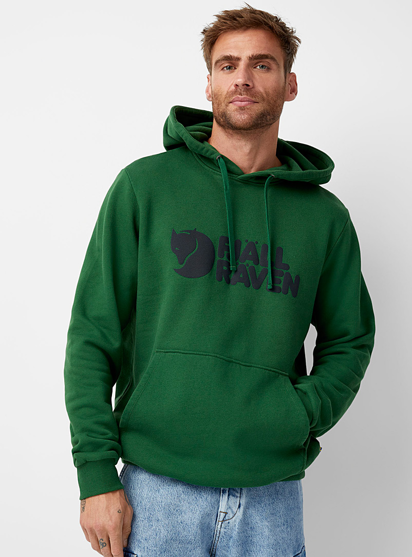 Fjällräven Green Fox logo hoodie for men