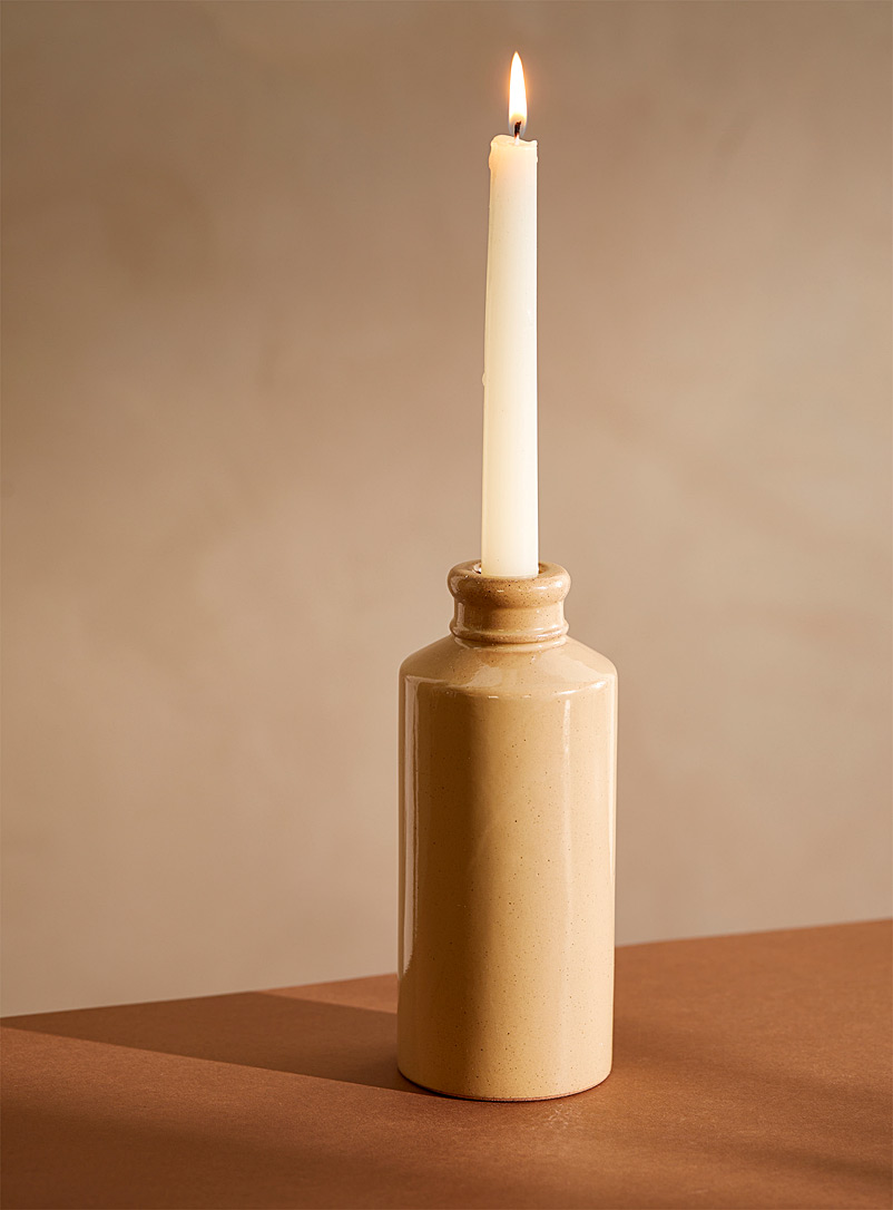 Simons Maison Sand Shiny bottle candleholder