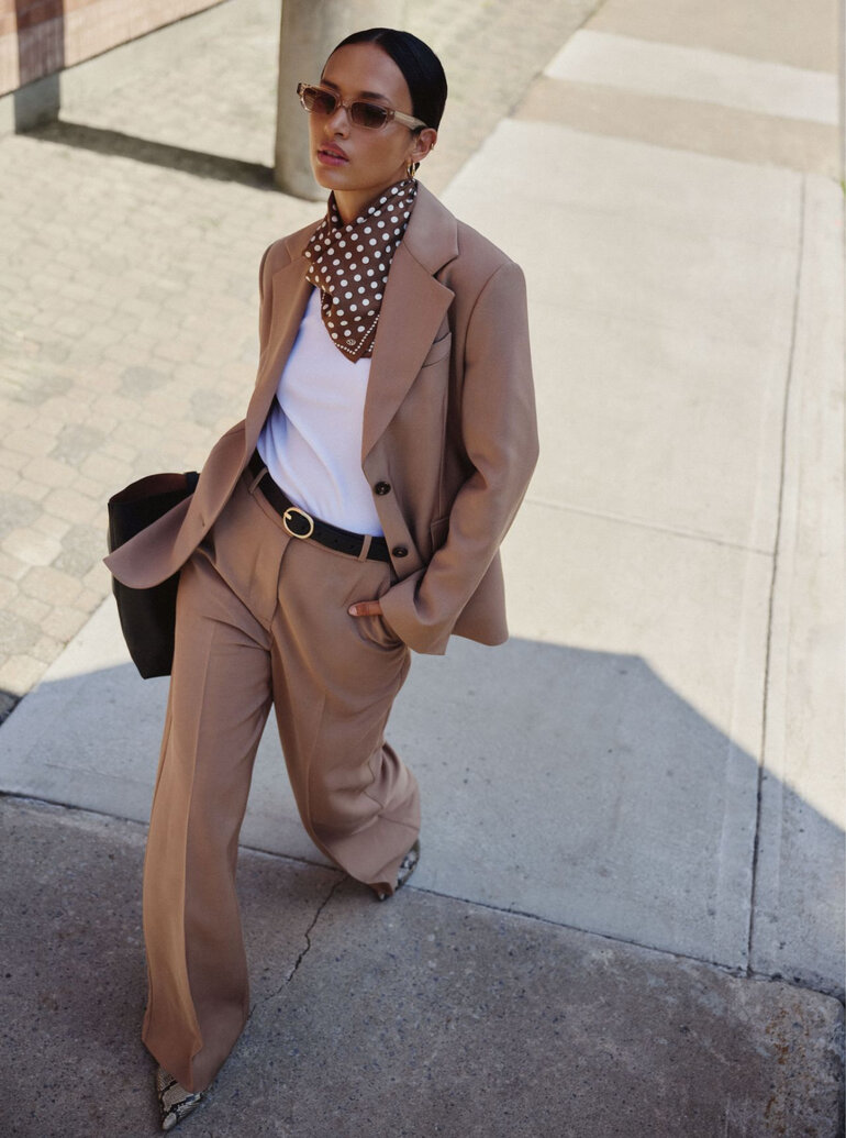 Camel rich viscose relaxed jacket