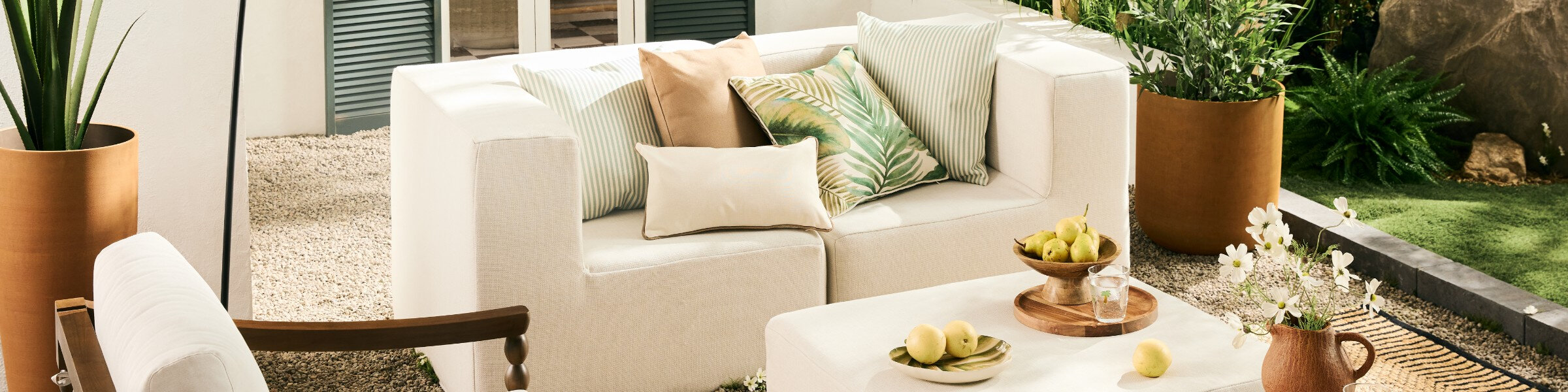 A couch and accessories
