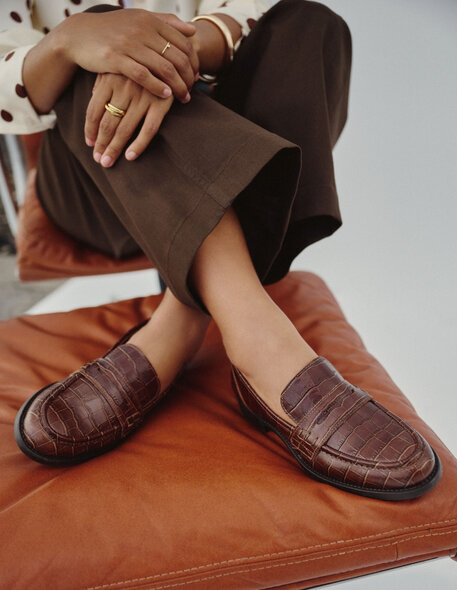 Croc Leather Loafers