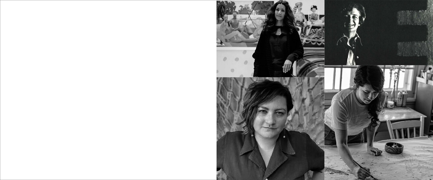 Photo portraits of artists Maya Gohill, Mariette Rousseau-Vermette, Melanie Colosimo and Karine Locatelli.