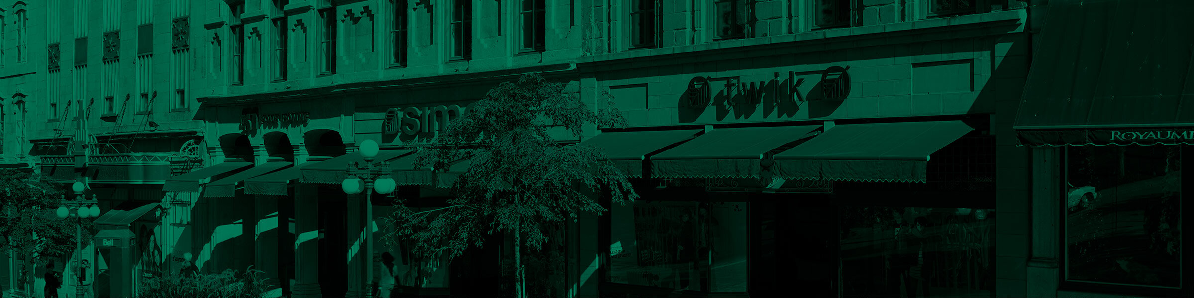Fond vert magasin Simons