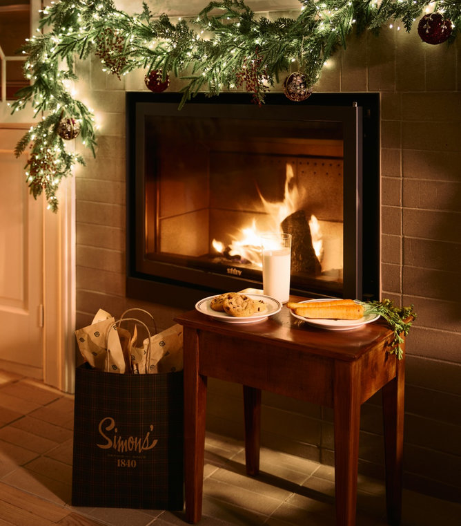 Richly decorated fireplace