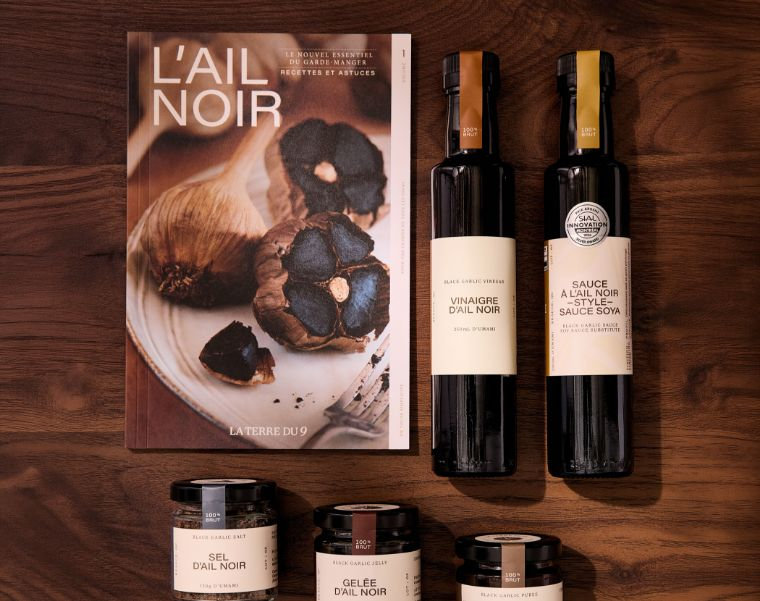 Gift box featuring black garlic products