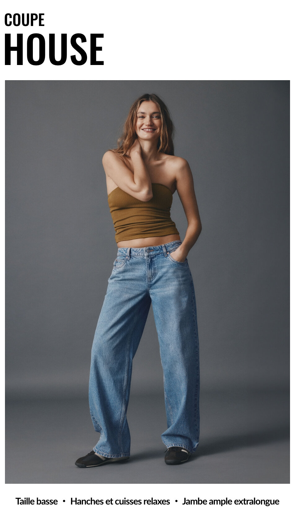 Jeans ample taille basse coupe House