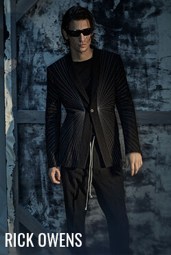 Rick Owens embroidered rays wool jacket at Édito Simons