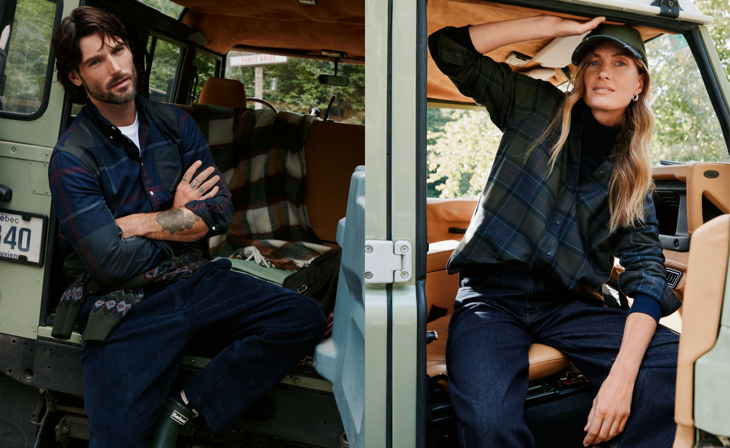 La chemise tartan Dunoon et La chemise légère tartan Elishaw de Barbour en exclusivité chez Simons
