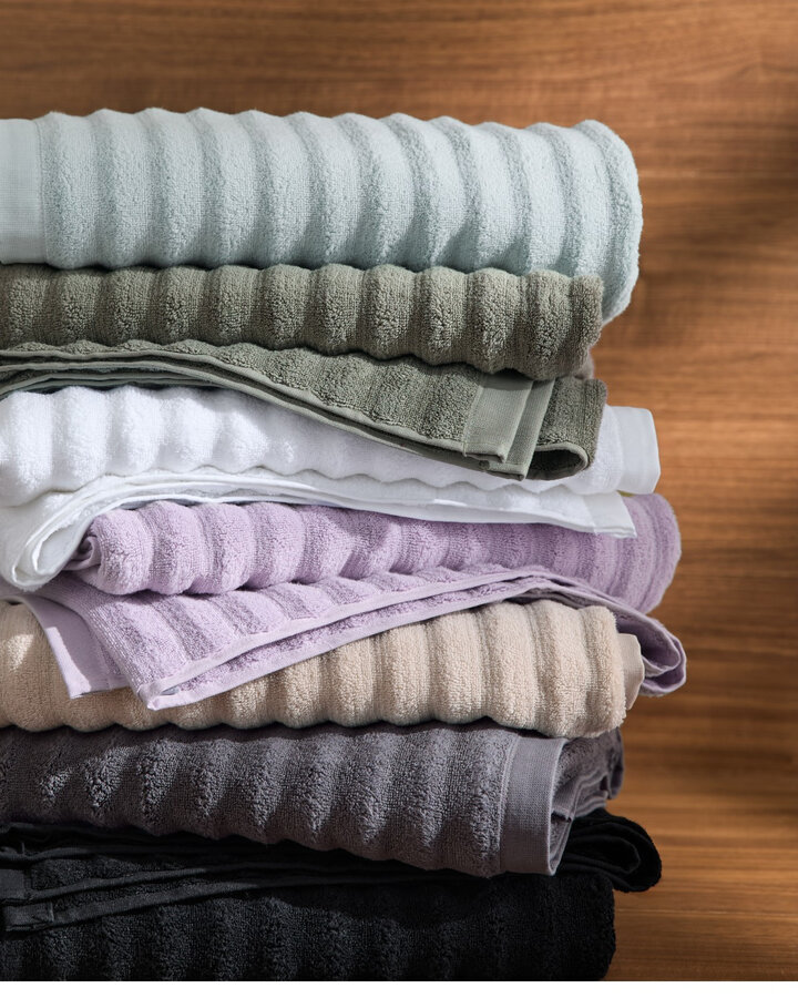 Textured cotton towels starting at 10.00$