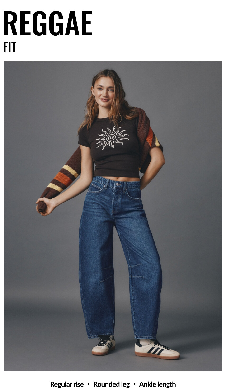 Mid rise rounded leg Reggae jeans