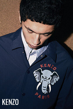 Kenzo elephant-print coach jacket at Édito Simons