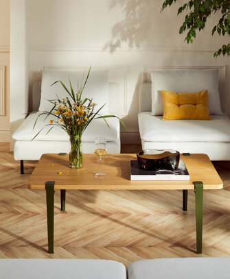Adjustable top wooden coffee table