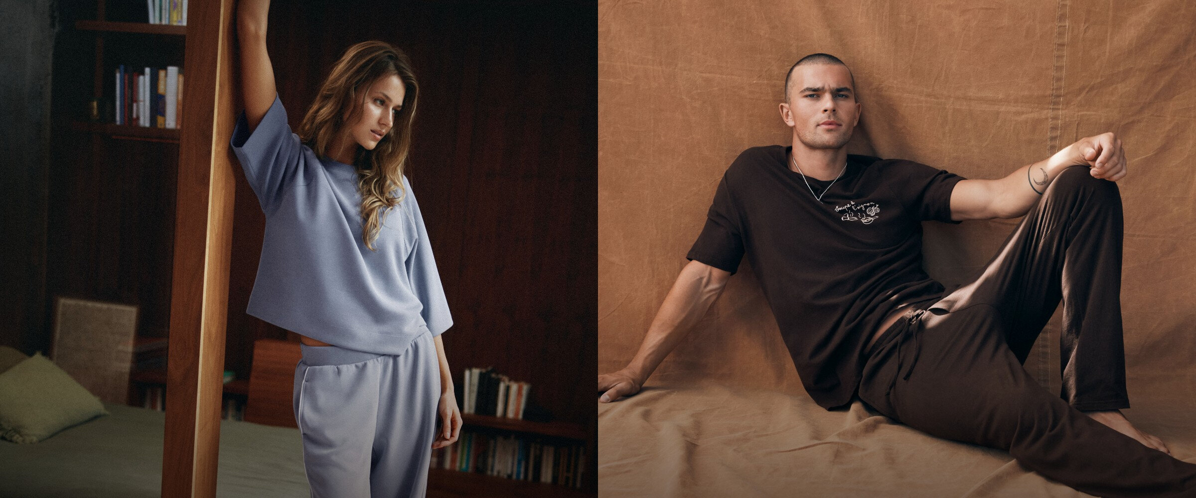 A woman and a man are wearing casual clothes
