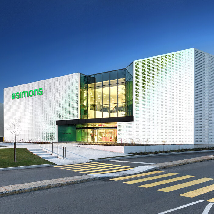 Facade of the Simons store at Galeries d'Anjou