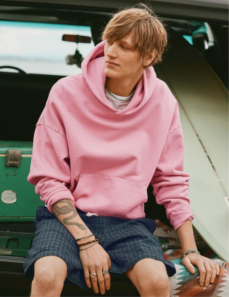 Solid bubble-gum pink hoodie