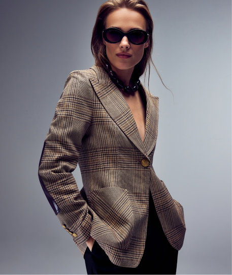 La veste coton et lin à carreaux Birkin par Smythe