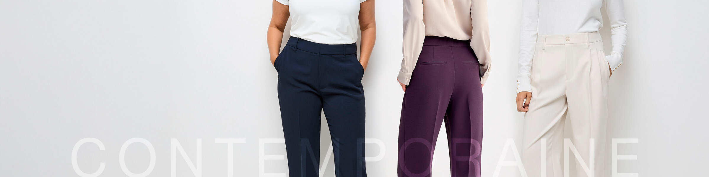 Nacy, violet, and ivory dress pants by Contemporaine