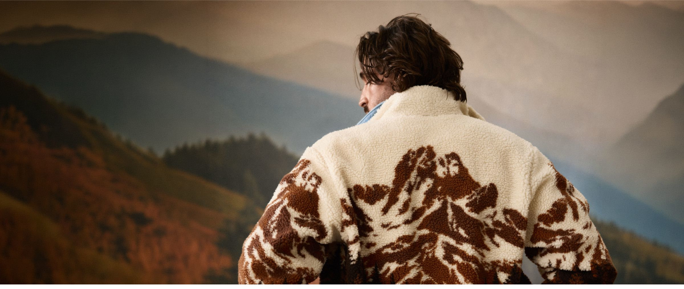 Wild landscape zip-up fleece jacket