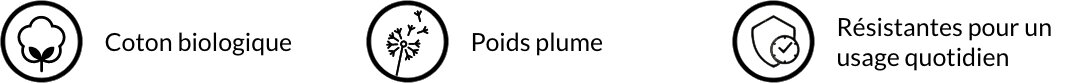 Coton biologique Poids plume  Durables pour un usage quotidien