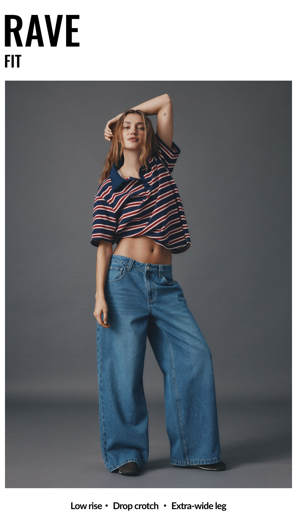 Low rise extra wide leg Rave jeans