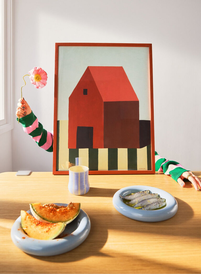 painting of a house
