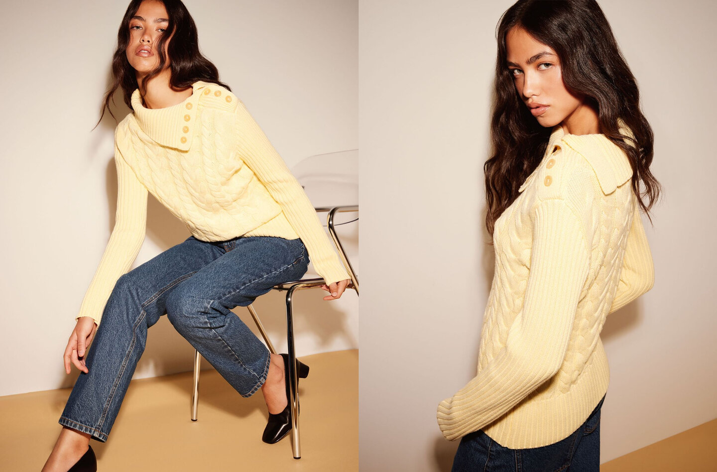 Chandail jaune beurre Noble chez Twik