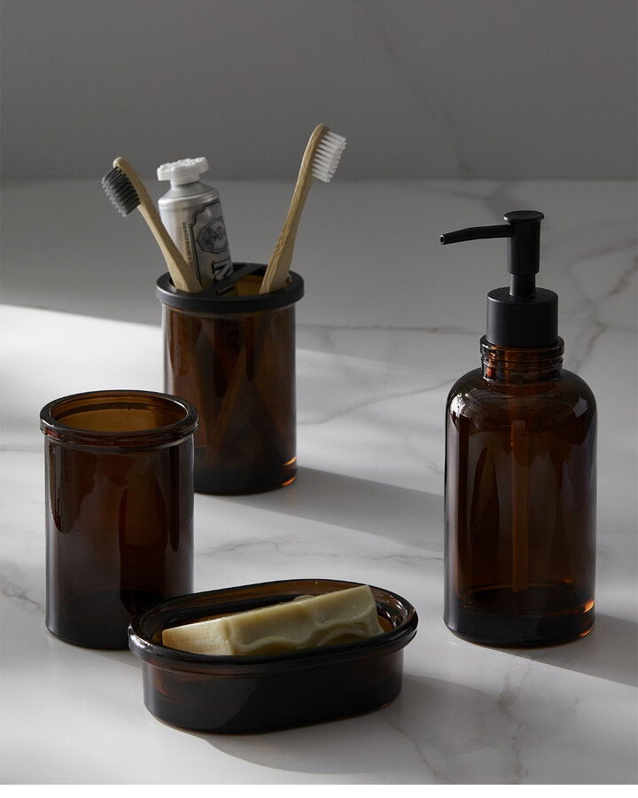 Amber glass accessories at Simons Maison